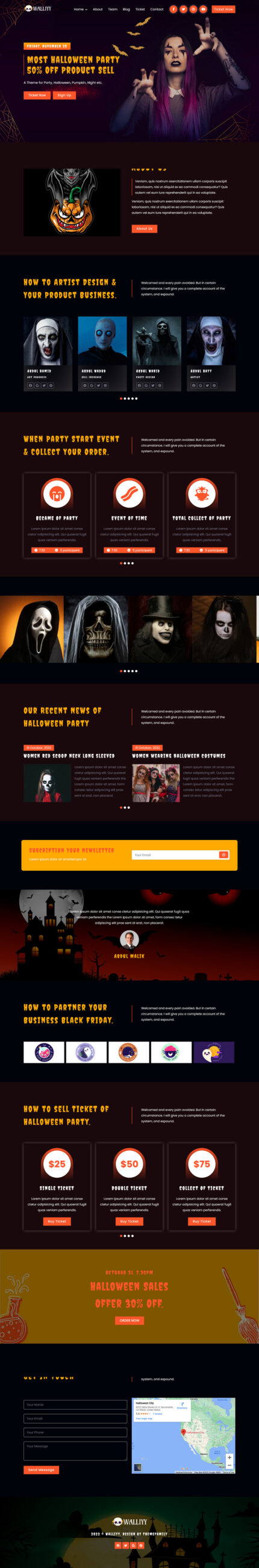 Walliyy - Halloween Event & Party Html5 Landing Page Template - Features Image 1