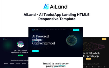 AiLand - AI Tools/App Landing HTML5 Responsive Template - Features Image 1