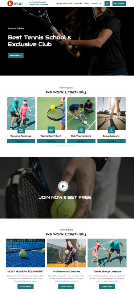 Enkar - Tennis & Sports Club Elementor WordPress Theme - Features Image 1