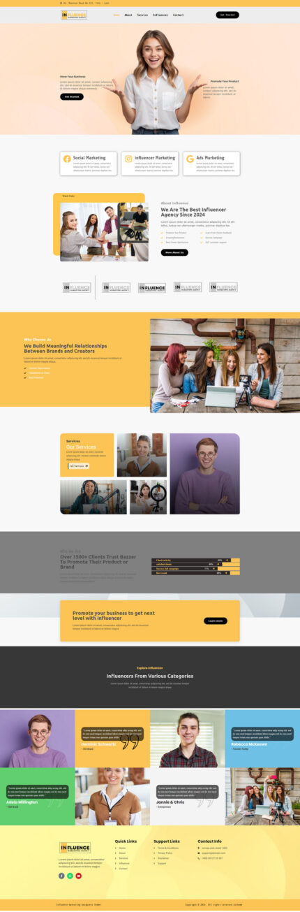 Influence Marketing Digital Wordpress Theme - Features Image 1