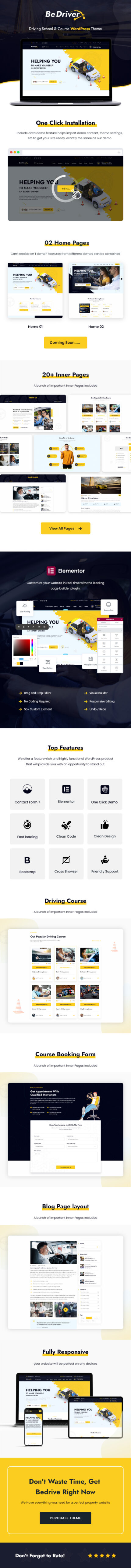 Be Driver - Driving School WordPress Theme - Features Image 1