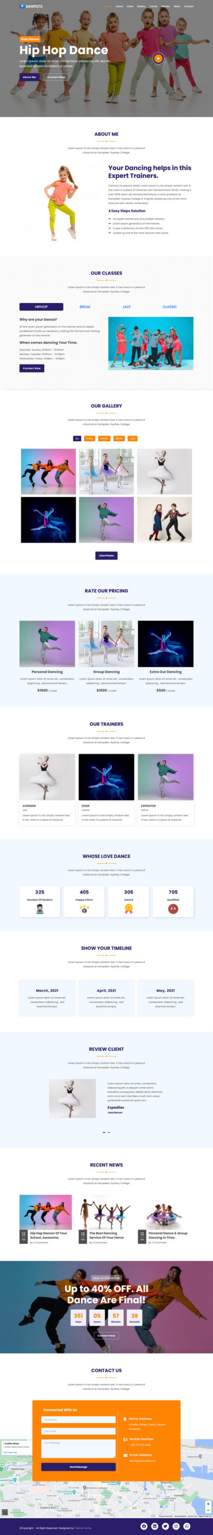 Manifesto - Dance School Landing Page Theme - Features Image 1