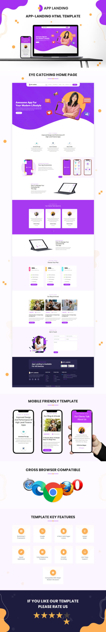 App-landing HTML Template - Features Image 1