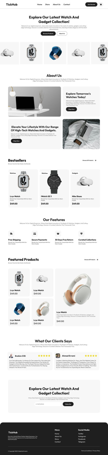 TickHub - Electronics Store Ecommerce Website Template - Features Image 1