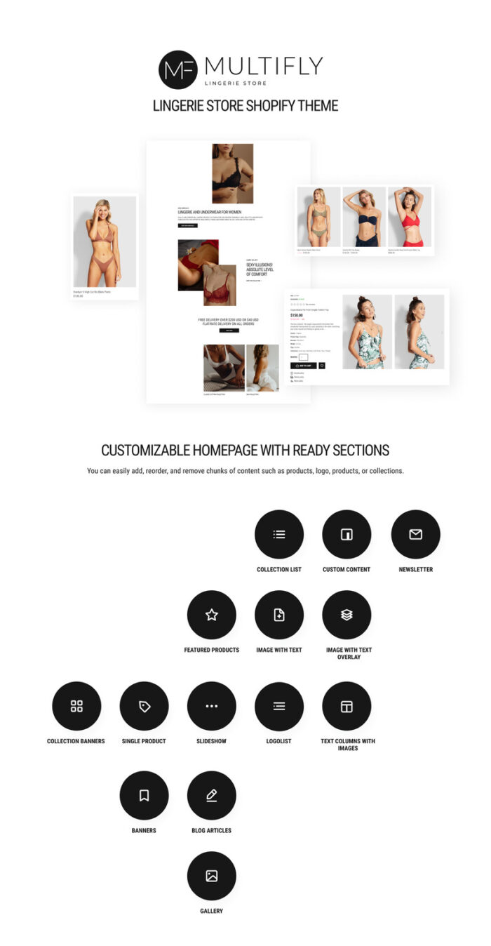 Clean Multifly Lingerie Store Shopify Theme - Features Image 1