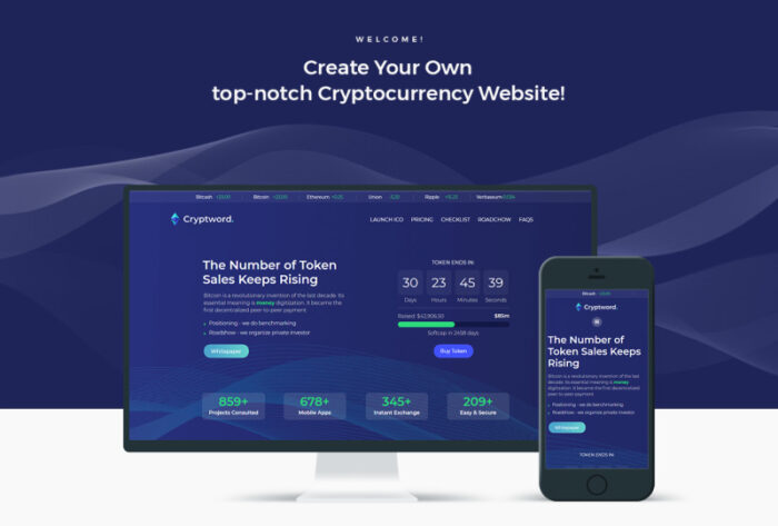 Cryptword - Cryptocurrency WordPress Elementor Theme - Features Image 1