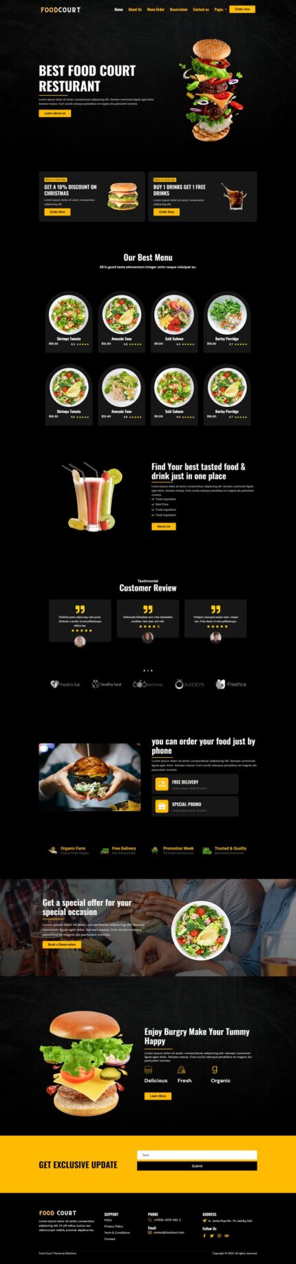 Foodcourt - Fast food & Restaurants WordPress theme - Features Image 1