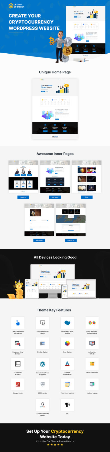 Crypto Currency WordPress Theme - Features Image 1
