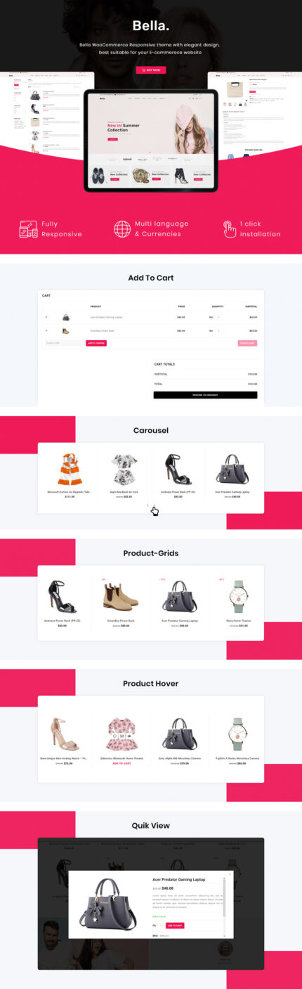 Bella - Fashion eCommerce Store WooCommerce Theme - Features Image 1