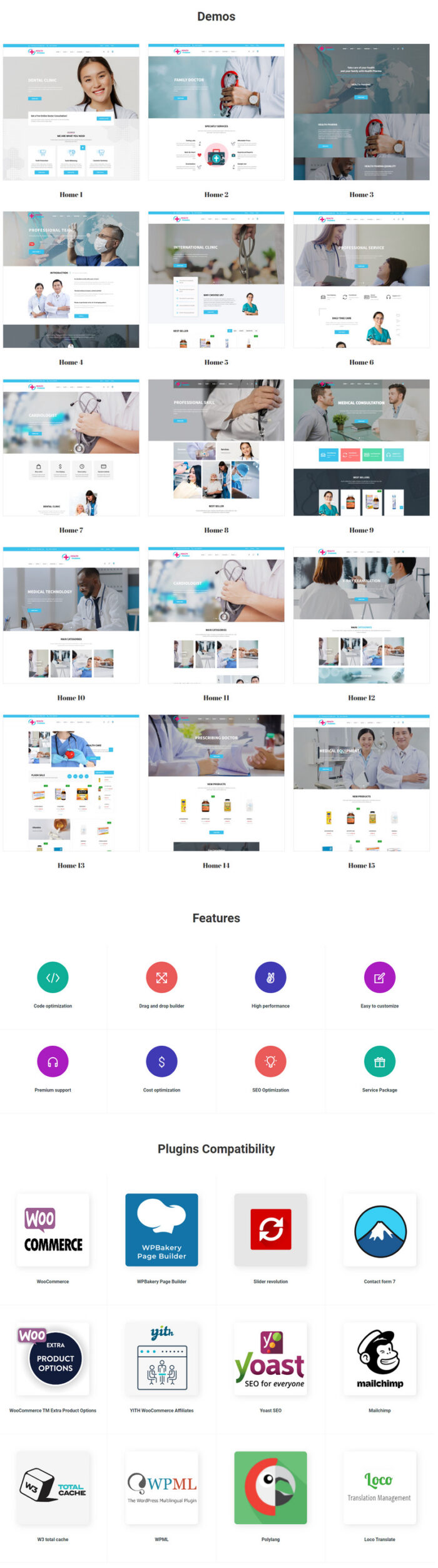 Health Pharma – Elementor Medicine Shop & Clinic WordPress Theme - Features Image 1