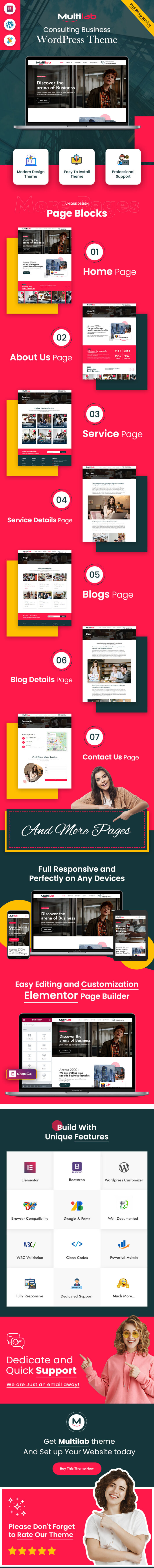 Multilab Consulting Business WordPress Theme - Features Image 1