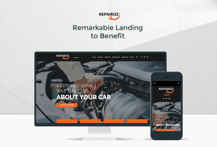 Repairoz - Car Repair Elementor WordPress Landing Page Template - Features Image 1