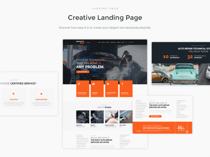 Repairoz - Car Repair Elementor WordPress Landing Page Template - Features Image 2