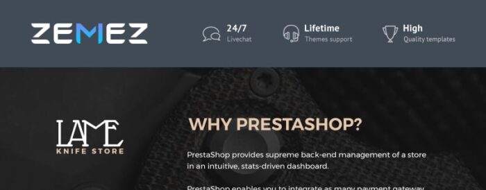 LAME - Knife Store PrestaShop Theme - Features Image 1