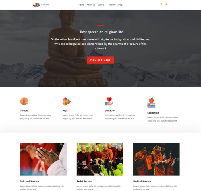 Hindu Religious   Church  Temple Wordpress Theme - Features Image 1