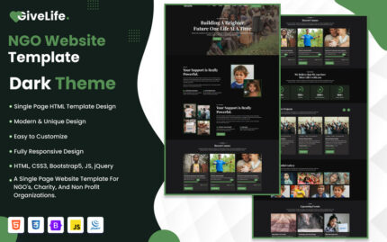 Give Life | One - Page NGO Website Template - Features Image 1