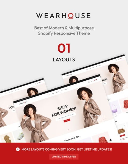 Wearhouse - Fashion & Accessory High level Shopify 2.0 Multi-purpose Responsive Theme - Features Image 1