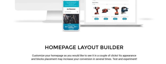 Mr.Hummer - Tools & Equipment Clean Multipage OpenCart Template - Features Image 2