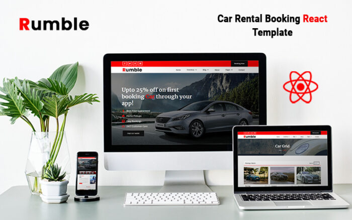 Rumble - React 17 Car Rental Booking Template - Features Image 1