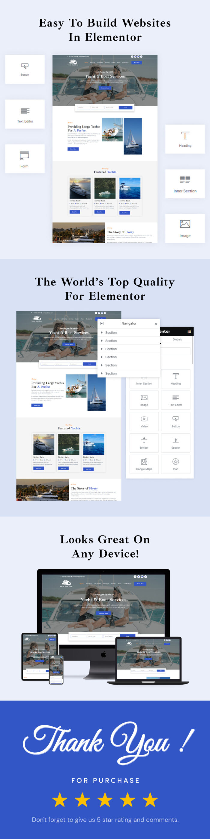 Yacht And Boat - Yatch Rental Booking Elementor Template Kit - Features Image 2