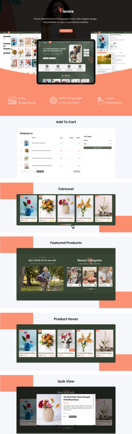 Florate - Flower Shop WooCommerce Responsive Theme - Features Image 1