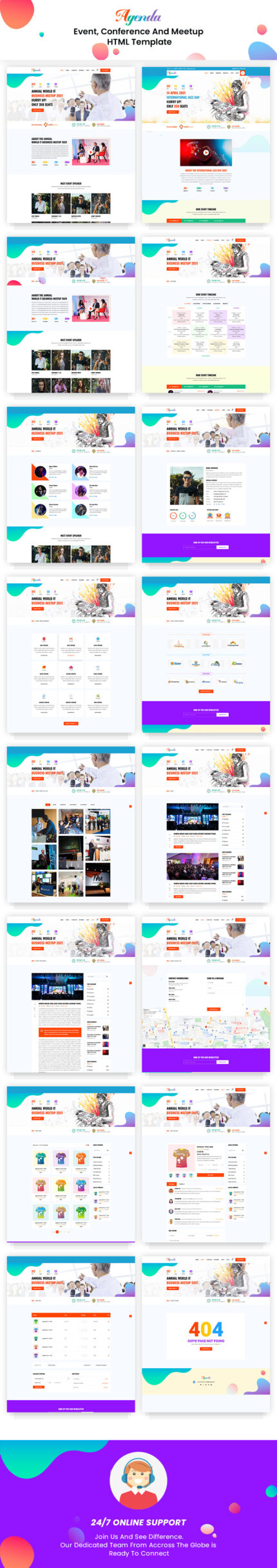 Agenda - Event, Conference And Meetup HTML Template - Features Image 1