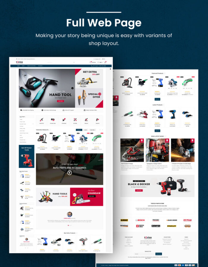 Toolza - Mega Parts Shopify 2.0 Premium Responsive Theme - Features Image 4