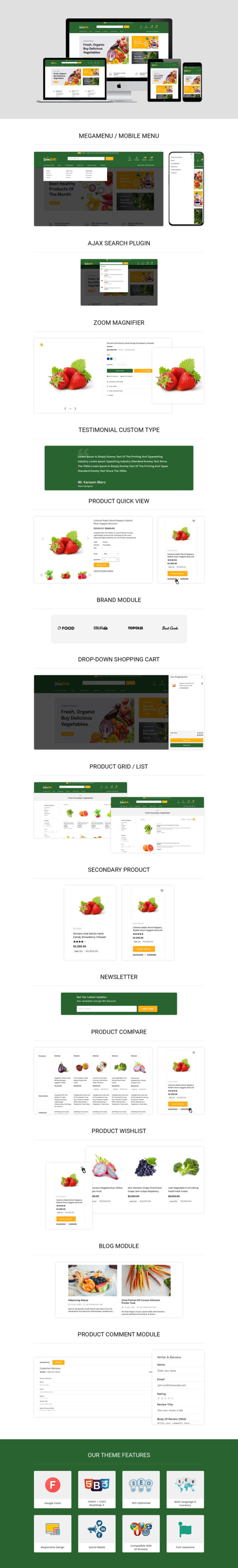 Greenstuffs - Vegetable, Organic & Grocery Supermarket Responsive Shopify Theme - Features Image 1