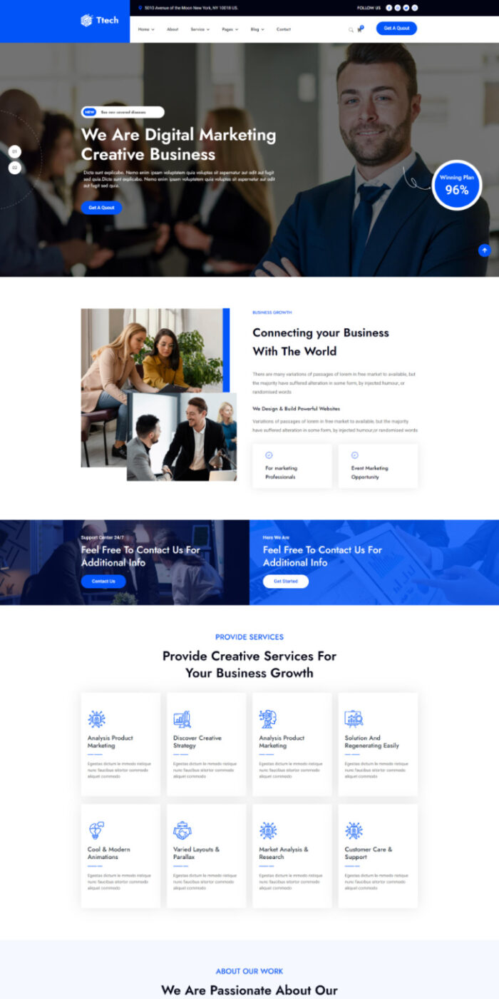 Ttech-Business Consulting Agency Multi-Purpose HTML5 Template - Features Image 1