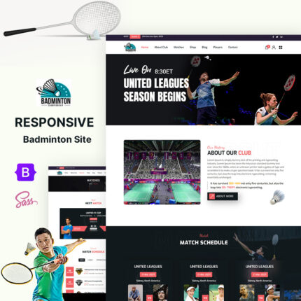 Court Game - Badminton and Racket Sports Website Template - Features Image 1