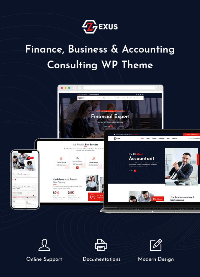 Zexus - Accounting and Consulting Business WordPress Theme - Features Image 1