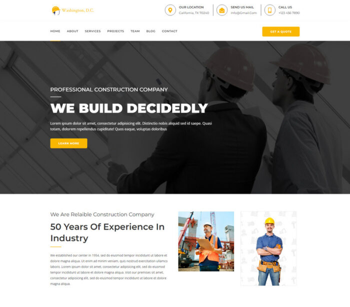 Washington Construction   Landing Html Template - Features Image 1