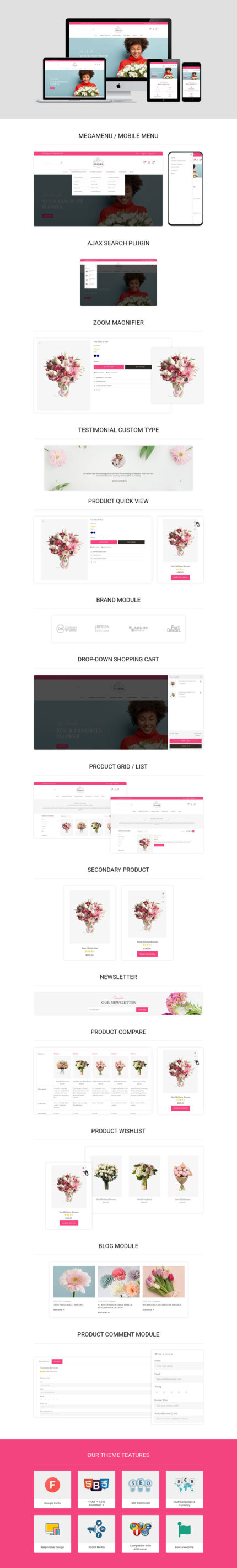 Flourastore - Flower Shop Shopify Responsive Store - Features Image 1