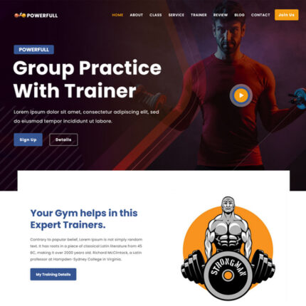 Powerful - Gym & Fitness HTML5 Landing Page Theme - Features Image 1