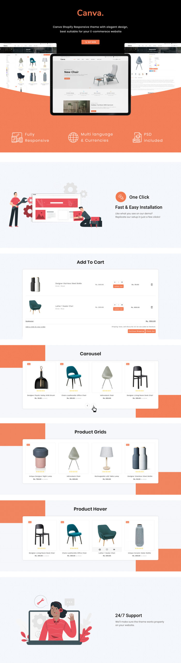 Canva - Modern Furniture Shopify Template - Features Image 1