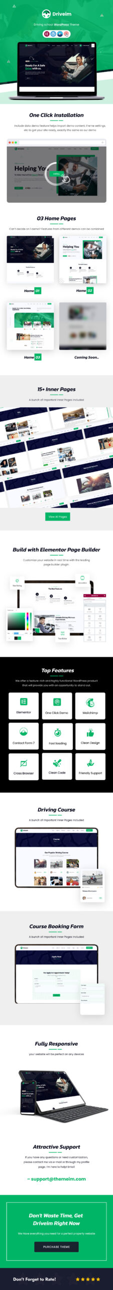 Driveim - An Exclusive Driving Training WordPress Theme for Driving Schools - Features Image 1