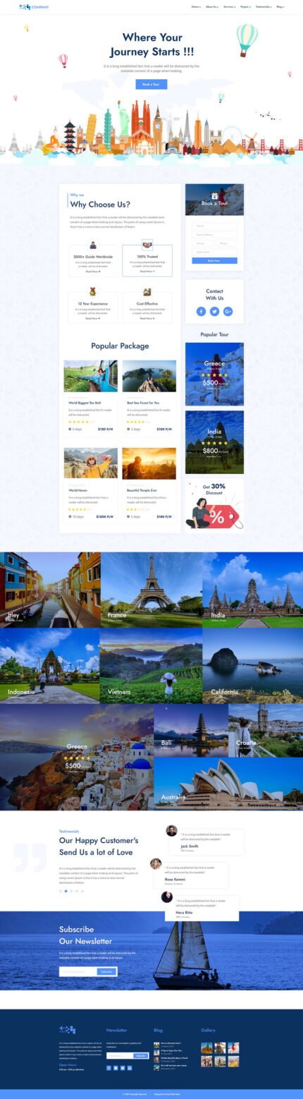 Ex-travel Travel Agency One Page HTML5 Template - Features Image 1