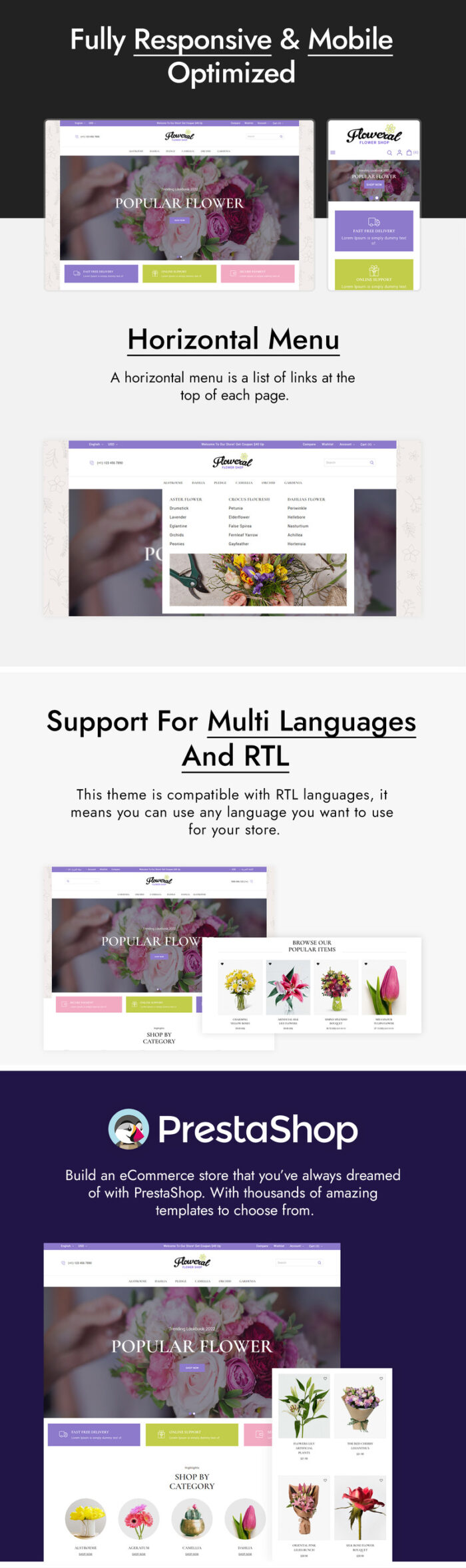 Floweral - Flower and Gift PrestaShop Theme - Features Image 1