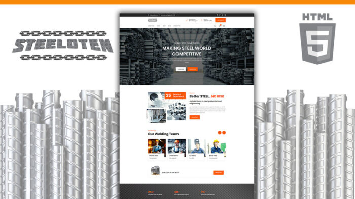 Steeloten Steel Services and Metal Works Shop HTML5 Website Template - Features Image 1