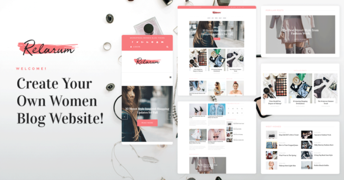 Relarum - Women Blog Multipurpose Classic WordPress Elementor Theme - Features Image 1