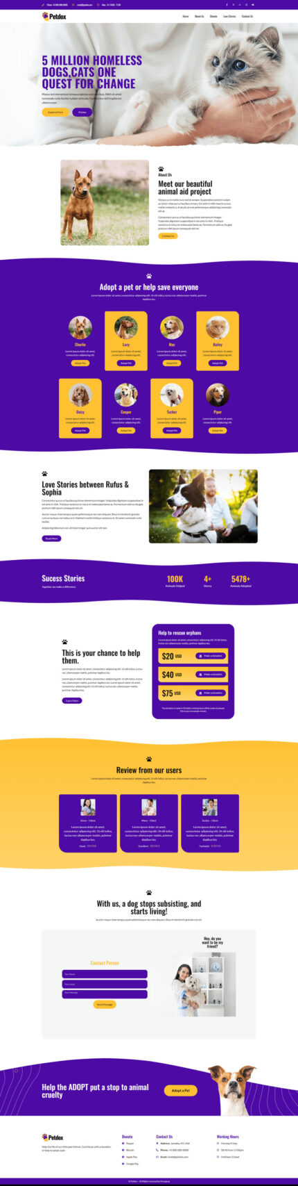 Petdox - Pet Sitter and Adoption Elementor WordPress Theme - Features Image 1