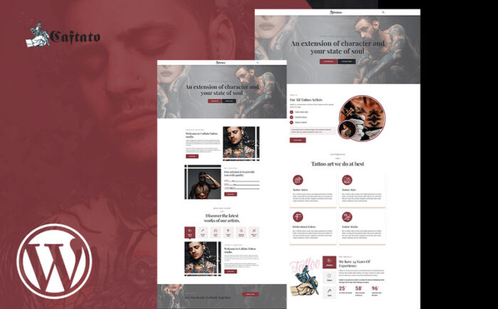 Caftato Tatoo Artist WordPress Theme - Features Image 1