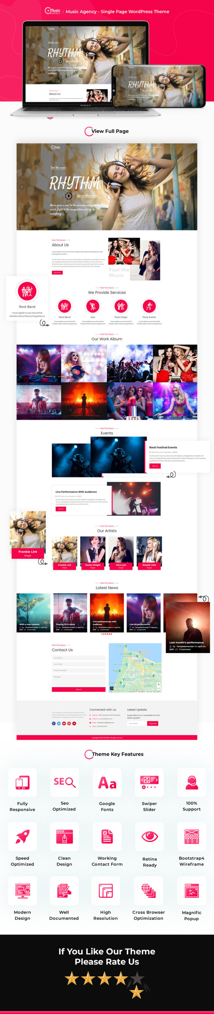 Music Agency WordPress Theme With AI Content Generator - Features Image 1