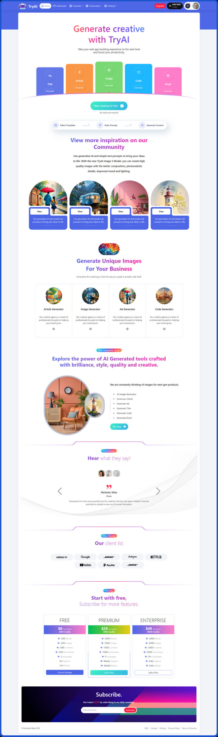 TryAI - Multipurpose Bootstrap AI Generative Templates and Admin Dashboard - Features Image 2