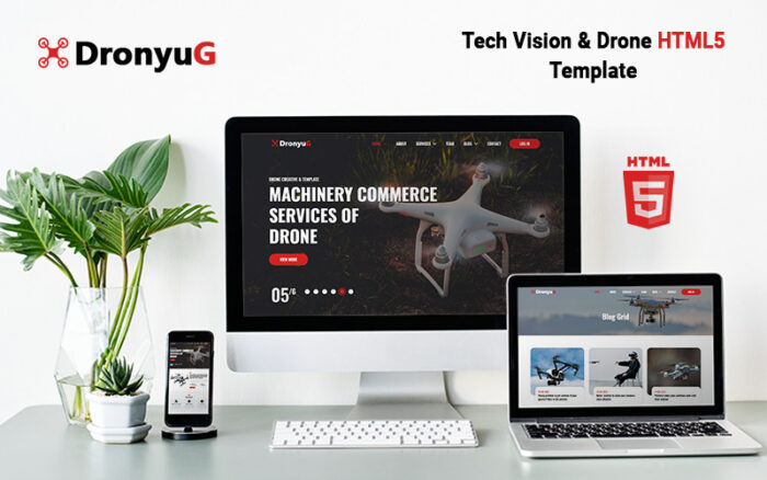 Dronyug - Tech Vision & Drone HTML5 Template - Features Image 1