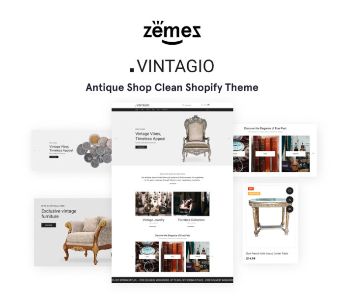 Vintagio - Antique Shop Clean Online Store 2.0 Shopify Theme - Features Image 1