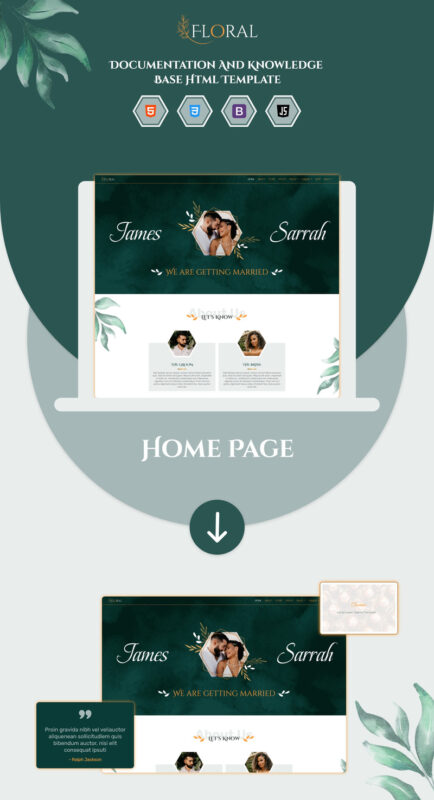 Floral - Responsive HTML Wedding Template - Features Image 1