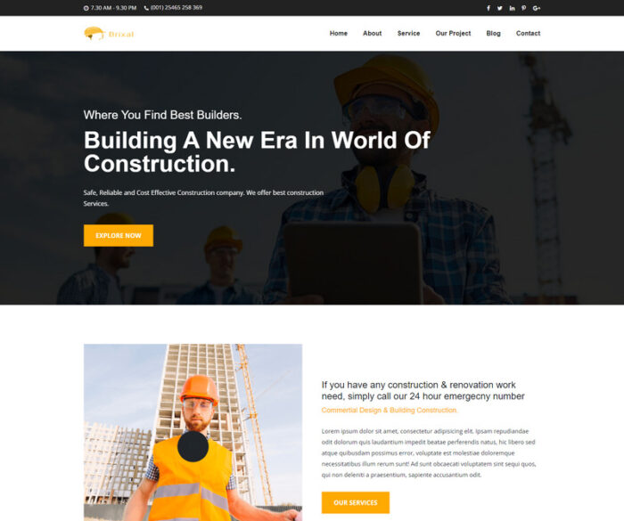 Brixal - Construction Building Business HTML Template - Features Image 1