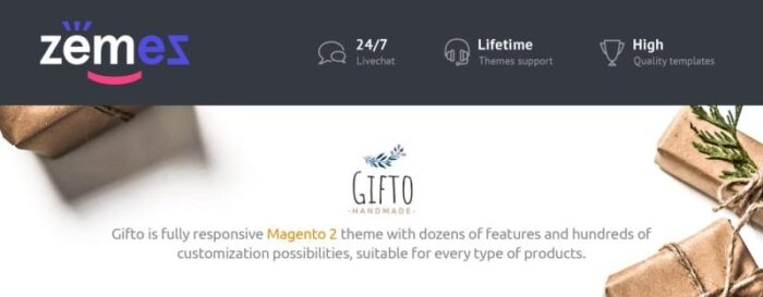 Gifto - Gifts Store Clean eCommerce Magento Theme - Features Image 1