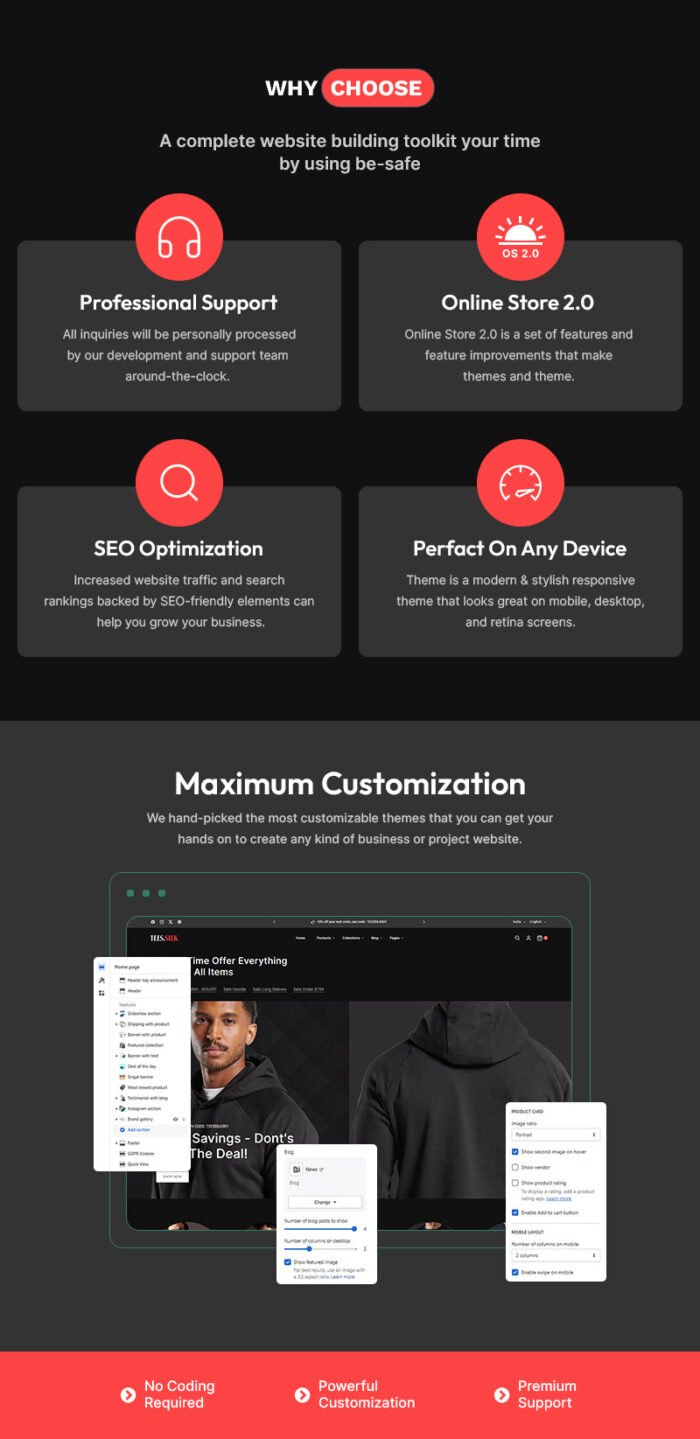 TeesSilk - T-Shirt Printing Fashion Store Multipurpose Shopify 2.0 Responsive Theme - Features Image 1